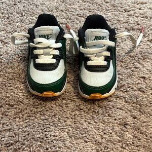 Nike Kids White, Green & Yellow Toddler Air Max Sneakers